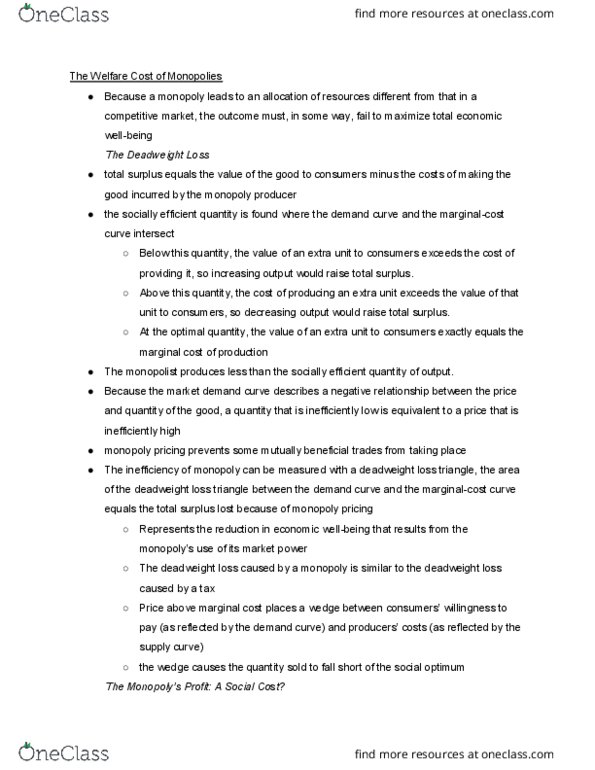 ECON 201 Lecture 3: The Welfare Cost of Monopolies thumbnail