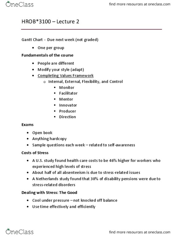 HROB 3100 Lecture Notes - Lecture 2: The Relaxation Response, Group Psychotherapy, Organizational Commitment thumbnail