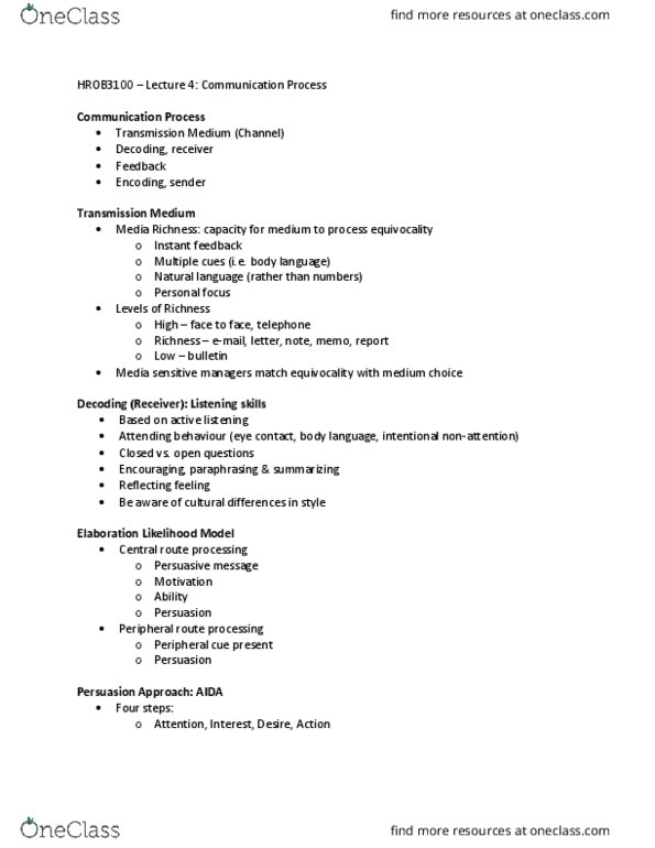 HROB 3100 Lecture Notes - Lecture 4: Elaboration Likelihood Model, Natural Language, Counterintuitive thumbnail