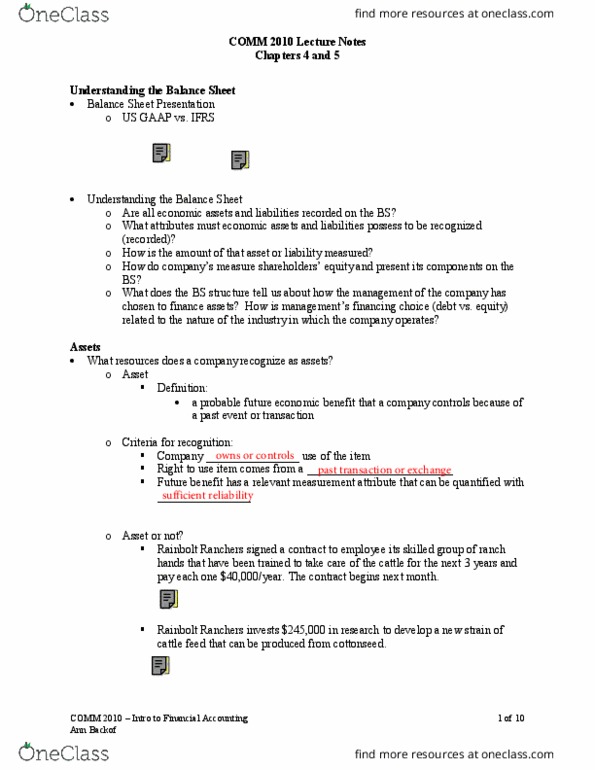 COMM 2010 Lecture Notes - Lecture 6: Gift Card, Interest Expense, Doghouse thumbnail