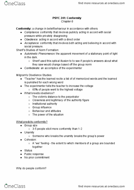 PSYC 241 Chapter Notes - Chapter 6: Optical Illusion, Stationary Point thumbnail