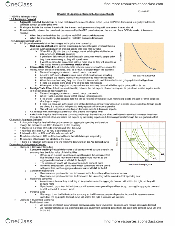 ECN 204 Chapter Notes - Chapter 10: Unemployment, Economic Equilibrium, Aggregate Demand thumbnail