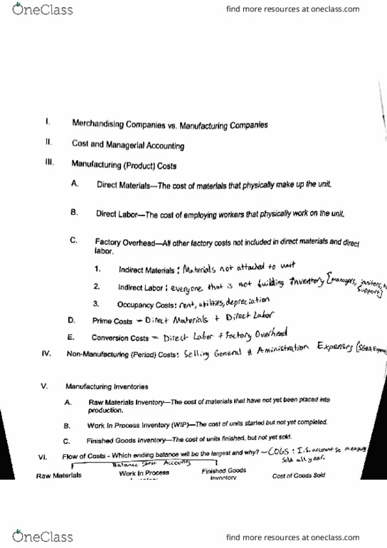 MGMT 1B Lecture Notes - Lecture 17: Income Statement, Finished Good thumbnail