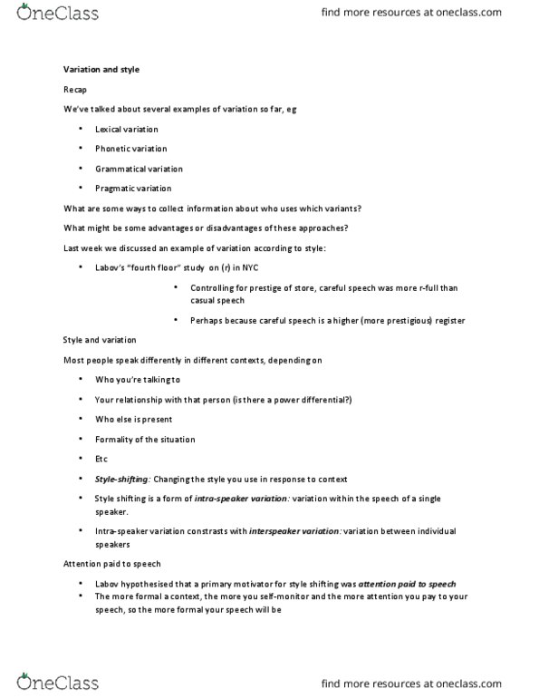 LIN 207 Lecture Notes - Lecture 12: Structured Interview thumbnail