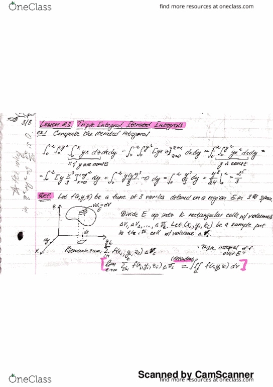 MA 26100 Lecture 23: Triple Iterated Integrals thumbnail