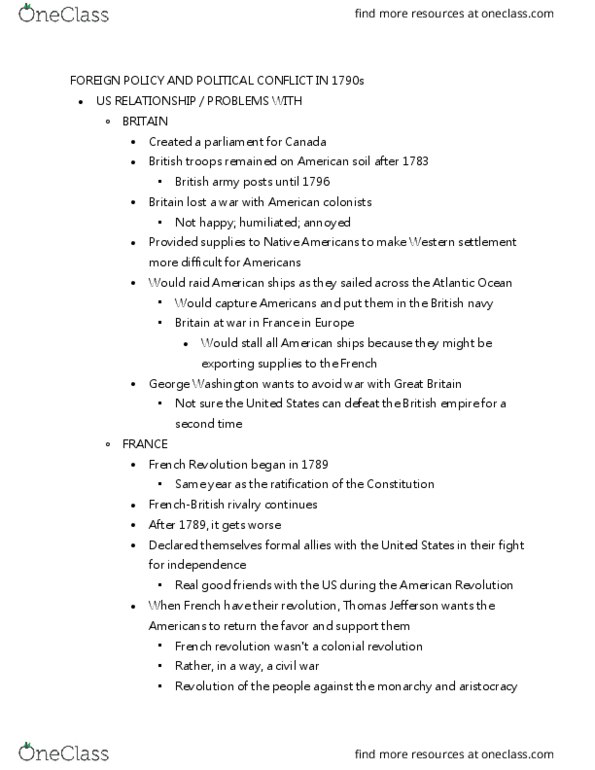 HIS 315K Lecture Notes - Lecture 19: Quasi-War, Alien And Sedition Acts, Xyz Affair thumbnail