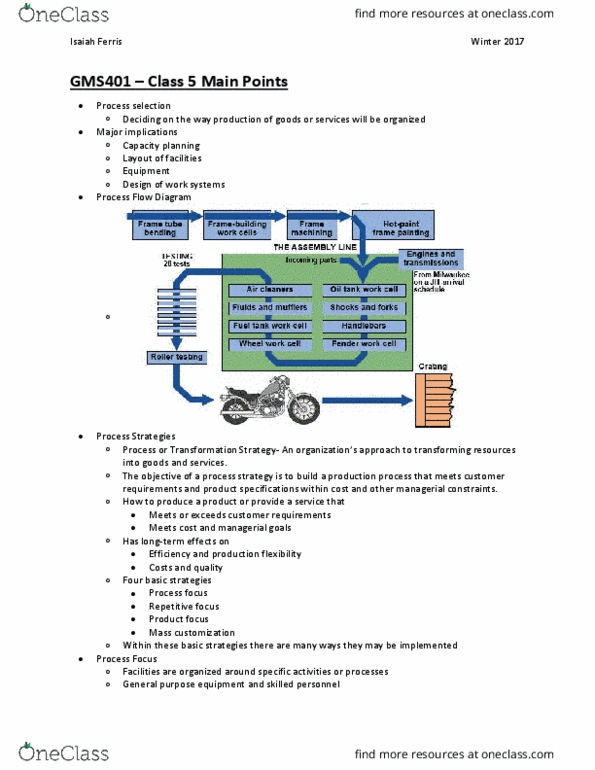 GMS 401 Lecture Notes - Lecture 5: Process Flow Diagram, Fuel Tank, Call Waiting thumbnail