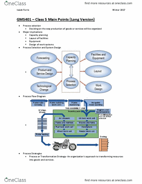 GMS 401 Lecture Notes - Lecture 5: Process Flow Diagram, Fuel Tank, Customer Service thumbnail