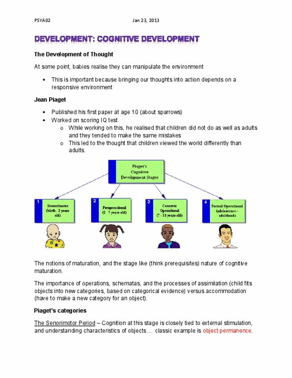 PSYA02H3 Lecture Notes - Peekaboo, Lev Vygotsky, Object Permanence thumbnail