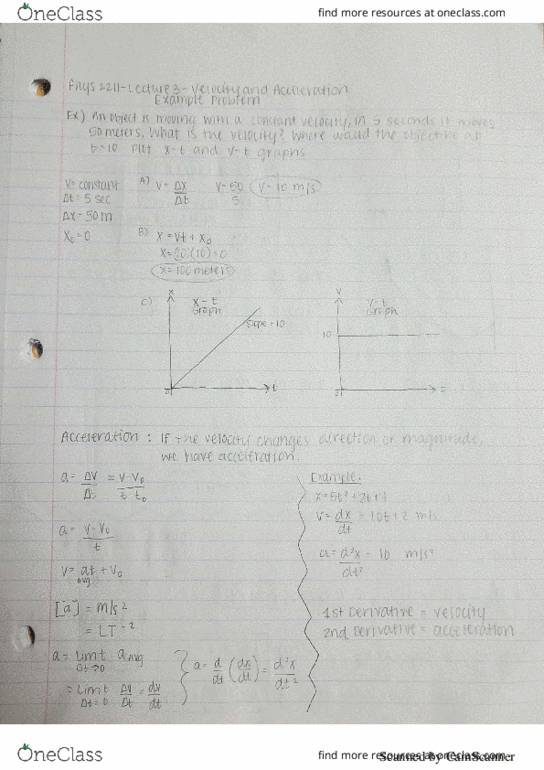 PHYS 2211 Lecture 3: Lecture 3- Velocity and Acceleration thumbnail