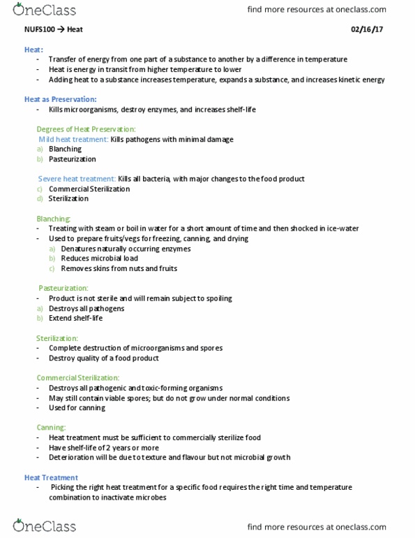 NU FS100 Lecture Notes - Lecture 8: Heat Treatment, Heat Treating, Heat Transfer thumbnail