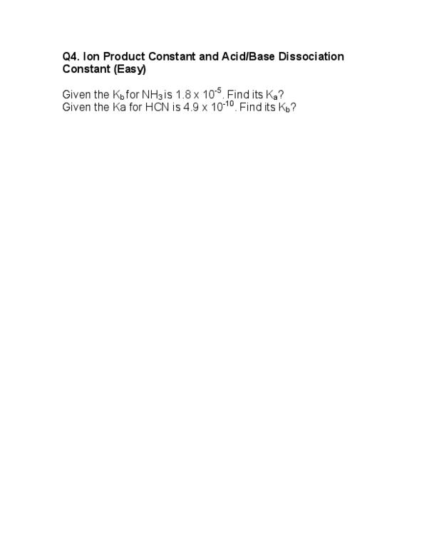 CHM135H1 Lecture : Ion Product Constant and Acid/Base Dissociation Constant (Easy) thumbnail