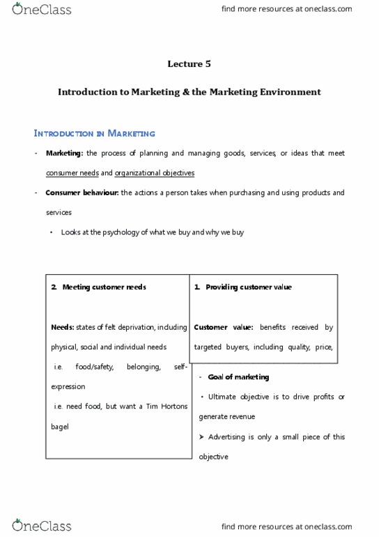 Management and Organizational Studies 1021A/B Lecture 5: Introduction to Marketing thumbnail