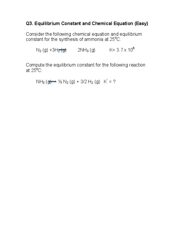 CHM135H1 Lecture Notes - Equilibrium Constant, Chemical Equation thumbnail