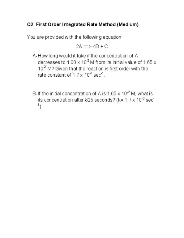 CHM135H1 Lecture Notes - Reaction Rate Constant thumbnail