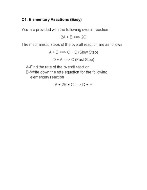CHM135H1 Lecture Notes - Rate Equation, Elementary Reaction thumbnail
