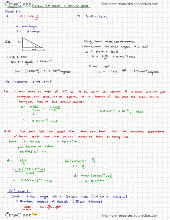 PHYS 1070 Chapter Notes - Chapter 4: Diffraction thumbnail