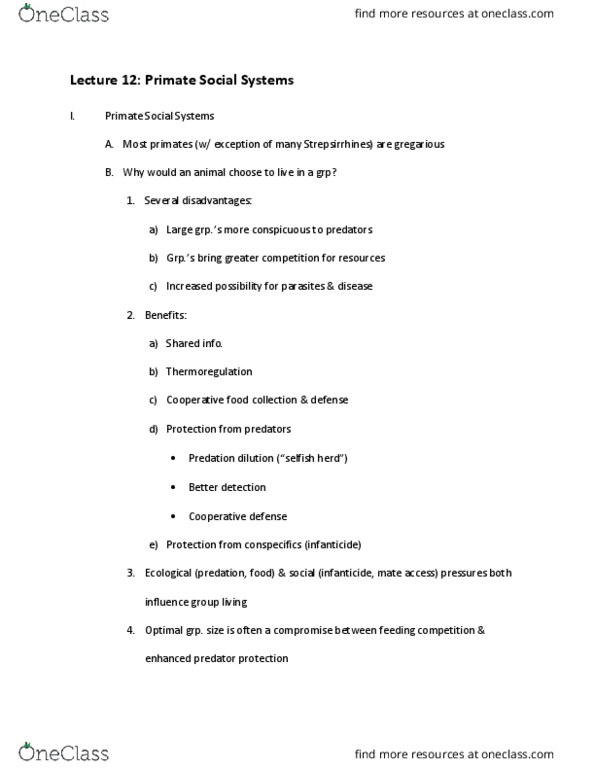 CAS AN 102 Lecture Notes - Lecture 12: Co-Op Food, Emergence, Thermoregulation thumbnail