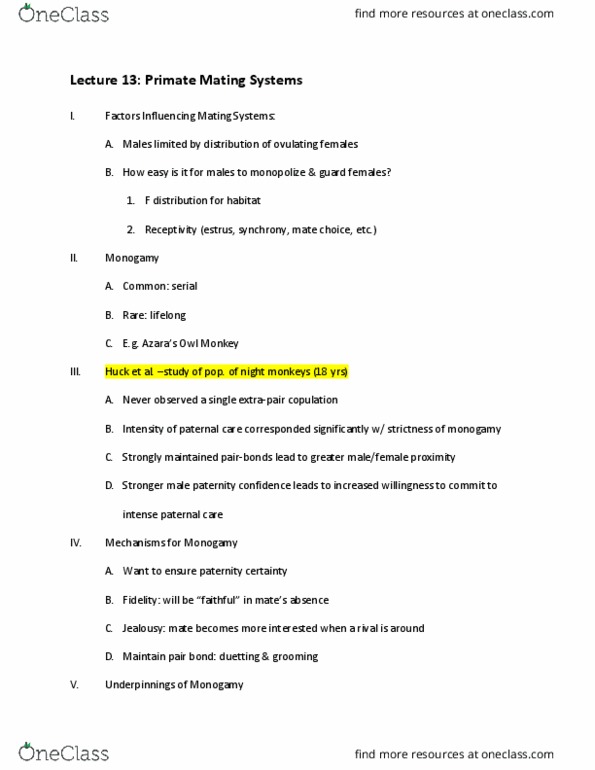 CAS AN 102 Lecture Notes - Lecture 13: Pair Bond, Mate Choice, F-Distribution thumbnail