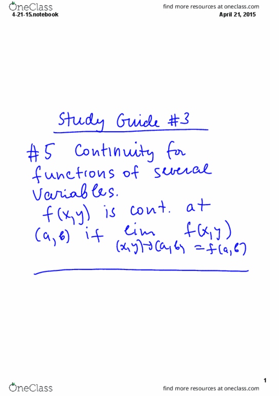 MATH 2173 Lecture 22: 4-21-15 thumbnail