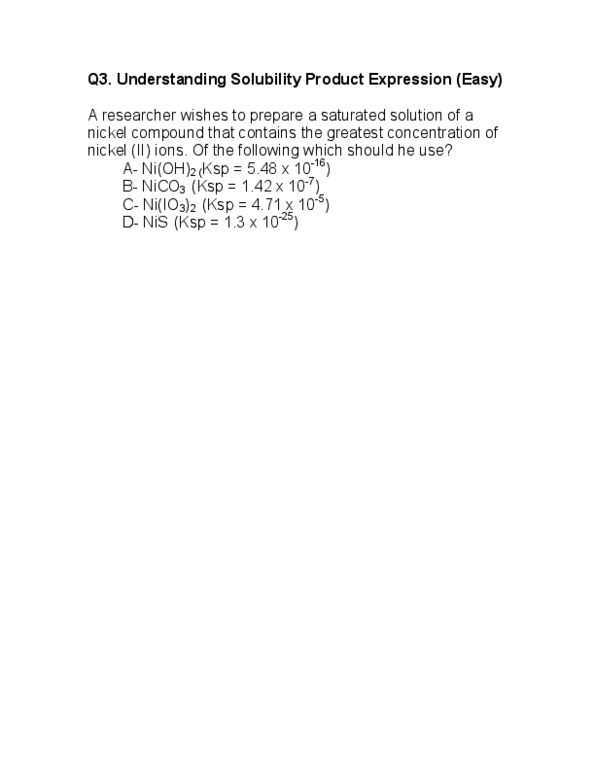 CHM135H1 Lecture : Understanding Solubility Product Expression (Easy) thumbnail