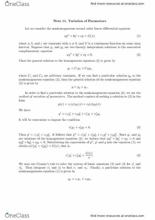 MATH215 Lecture 11: note11 thumbnail