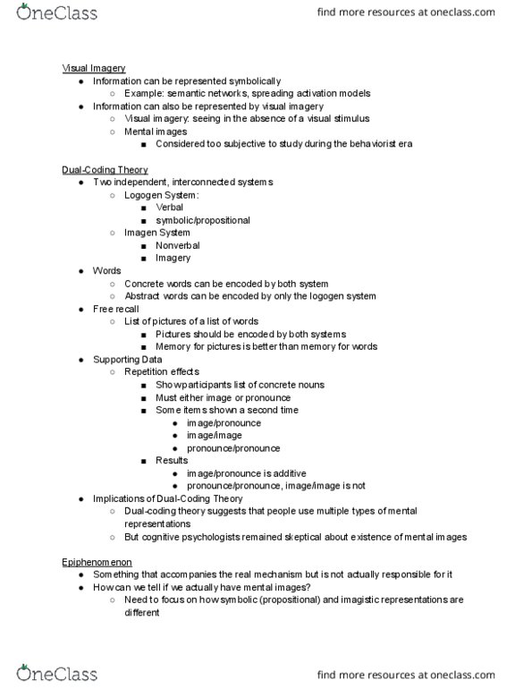 PSYC 3 Lecture Notes - Lecture 8: Behaviorism, Image Scanner, Free Recall thumbnail