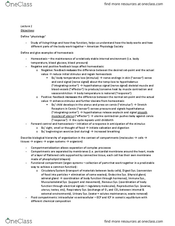 BPK 205 Lecture Notes - Lecture 1: Vasoconstriction, Uterine Contraction, Phospholipid thumbnail