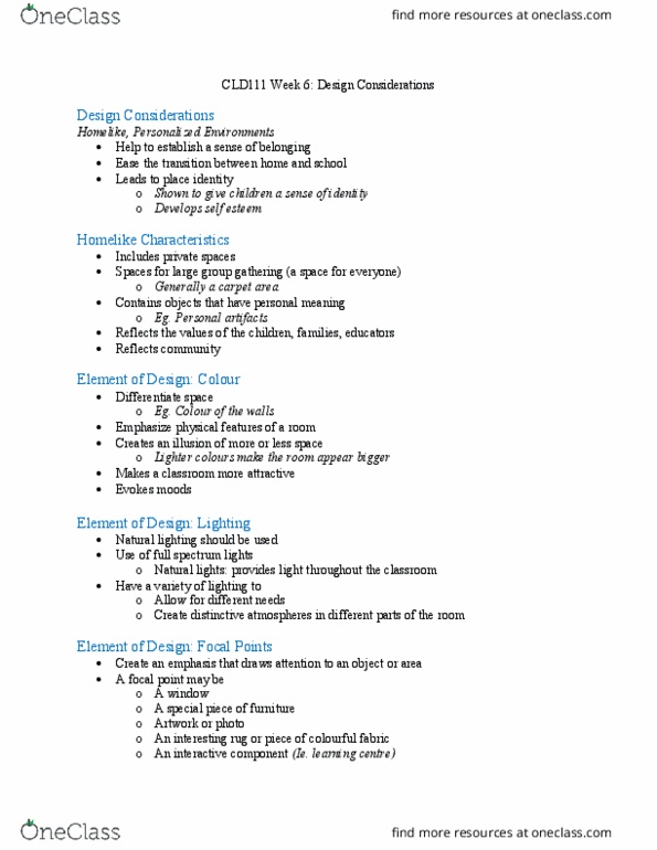 CLD 111 Lecture Notes - Lecture 6: Place Identity, Computer Keyboard, Water Table thumbnail