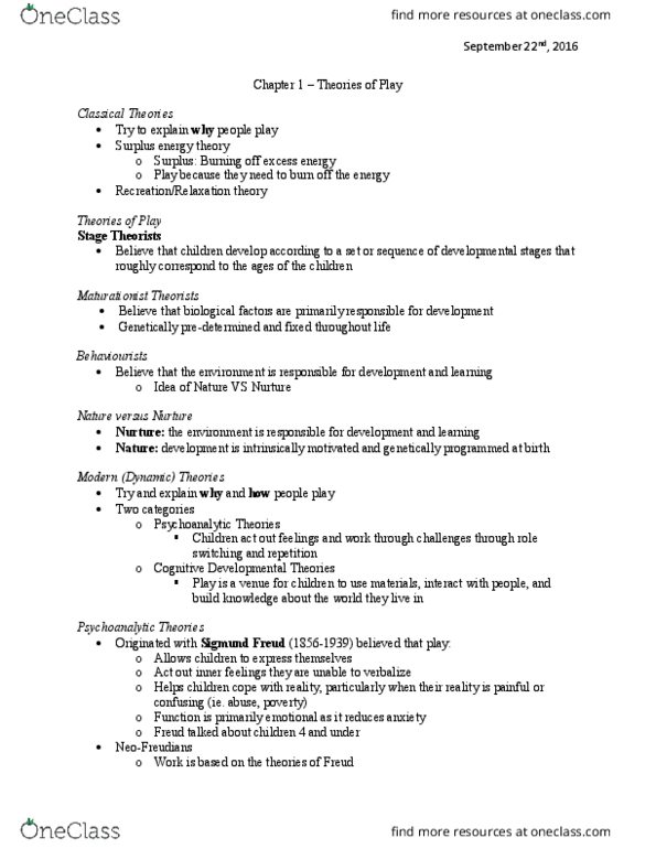 CLD 111 Lecture Notes - Lecture 3: Water Table, Sigmund Freud, Cultural-Historical Psychology thumbnail