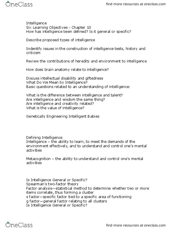 PS102 Lecture Notes - Lecture 48: Metacognition, Heredity, Intellectual Disability thumbnail