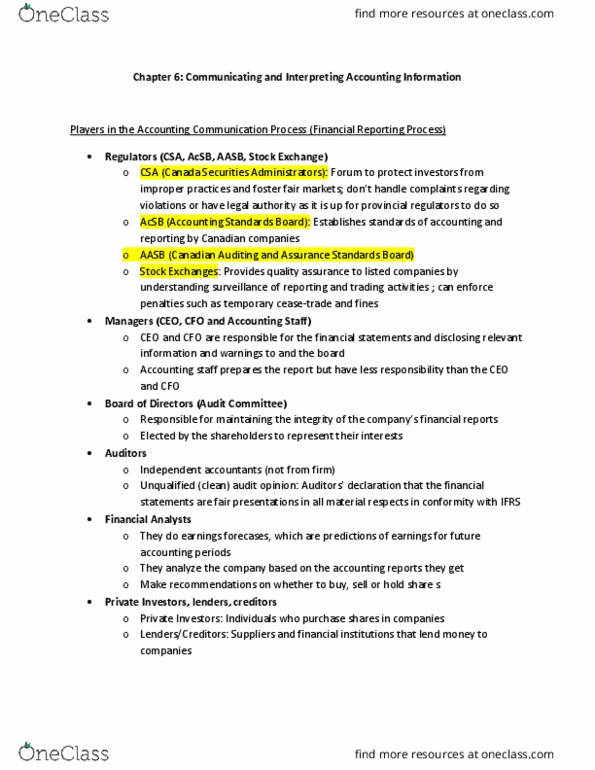 BU127 Chapter Notes - Chapter 6: Deferred Income, Audit, Financial Statement thumbnail