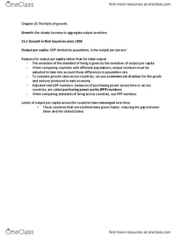 EC390 Chapter Notes - Chapter 15: Capital Accumulation, Production Function thumbnail