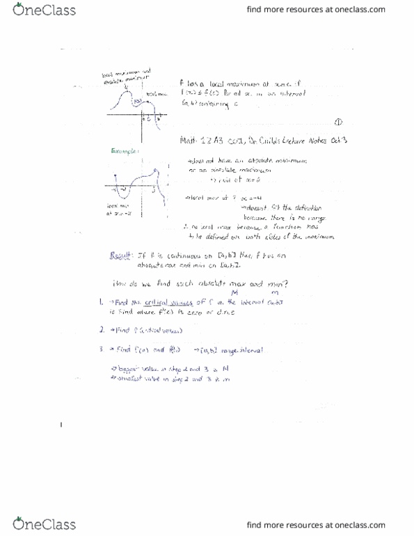 MATH 1ZA3 Lecture Notes - Lecture 7: Maxima And Minima, Cay, Junkers J.I thumbnail