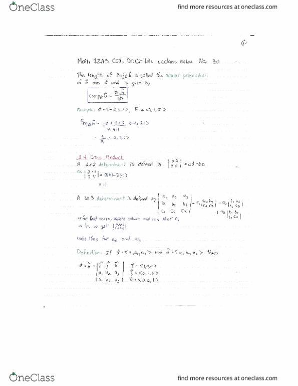 MATH 1ZA3 Lecture Notes - Lecture 26: Triple Product, If And Only If, Dot Product thumbnail