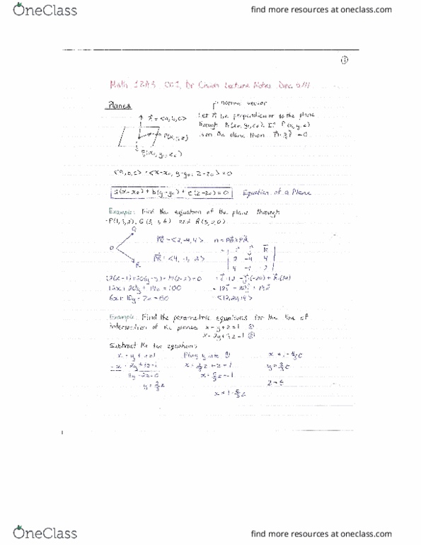 MATH 1ZA3 Lecture 32: Math 1ZA3 C01, Dr. Childs Lecture Notes Dec. 5 thumbnail
