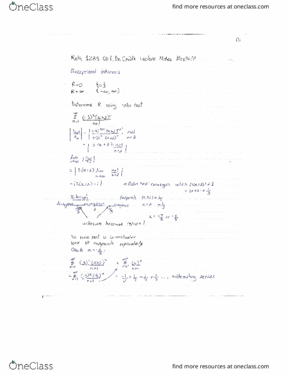 MATH 1ZA3 Lecture Notes - Lecture 28: Geometric Series thumbnail