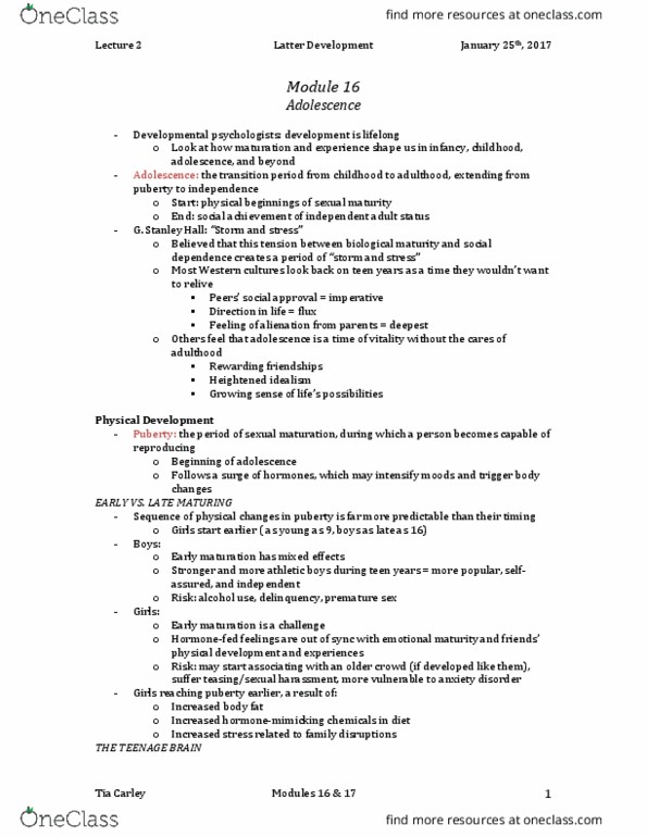 PSYC 1010 Lecture Notes - Lecture 2: Semen Analysis, Fight Fair, Dementia thumbnail