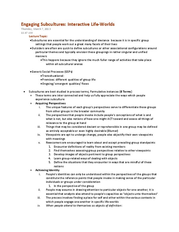 SOC223 Chapter Notes - Chapter 7: Rodney Stark, Intersubjectivity thumbnail