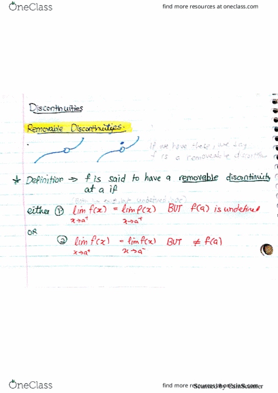 MAT135H1 Lecture Notes - Lecture 13: Speedstep, Classification Of Discontinuities, Fax thumbnail