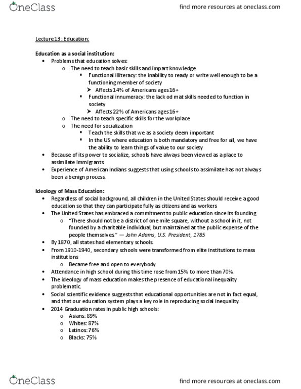 SOC 100 Lecture Notes - Lecture 13: Black Kids, Jim Crow Laws, Intelligence Quotient thumbnail