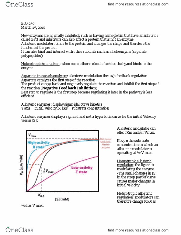 BIO 253 Lecture Notes - Lecture 9: Zymogen, Trypsin, Chymotrypsin thumbnail