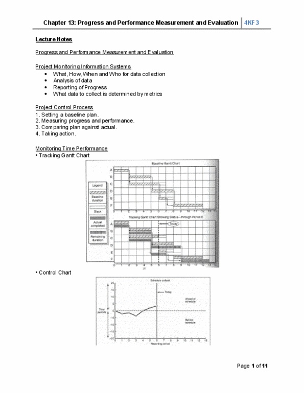 COMMERCE 4KF3 Lecture Notes - Cash Flow, Gantt Chart, Work Breakdown Structure thumbnail