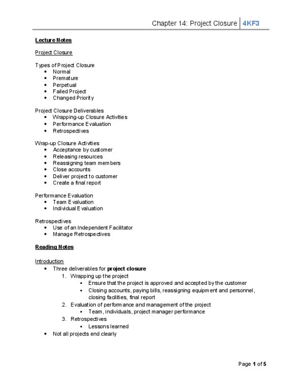 COMMERCE 4KF3 Lecture Notes - Organizational Culture, Project Charter, 360-Degree Feedback thumbnail