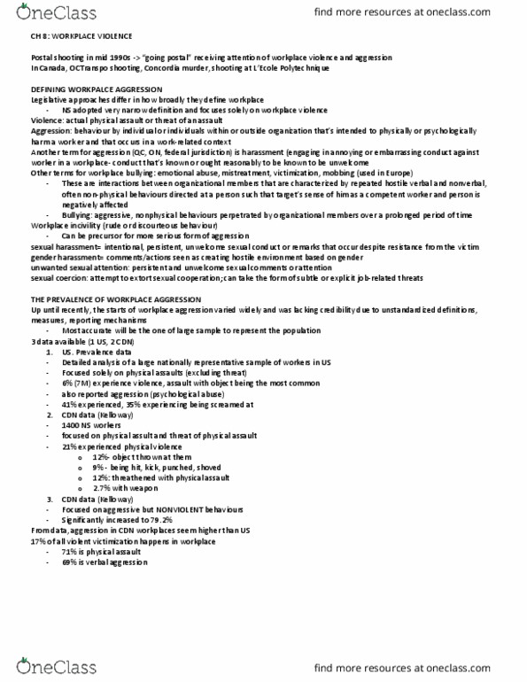 Management and Organizational Studies 3344A/B Chapter Notes - Chapter 8: Canada Labour Code, Sleep Disorder, Headache thumbnail