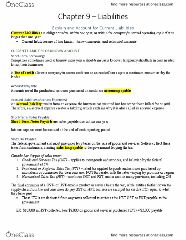 COMM-1107EL Chapter Notes - Chapter 9: Debits And Credits, Operating Lease, Credit Risk thumbnail