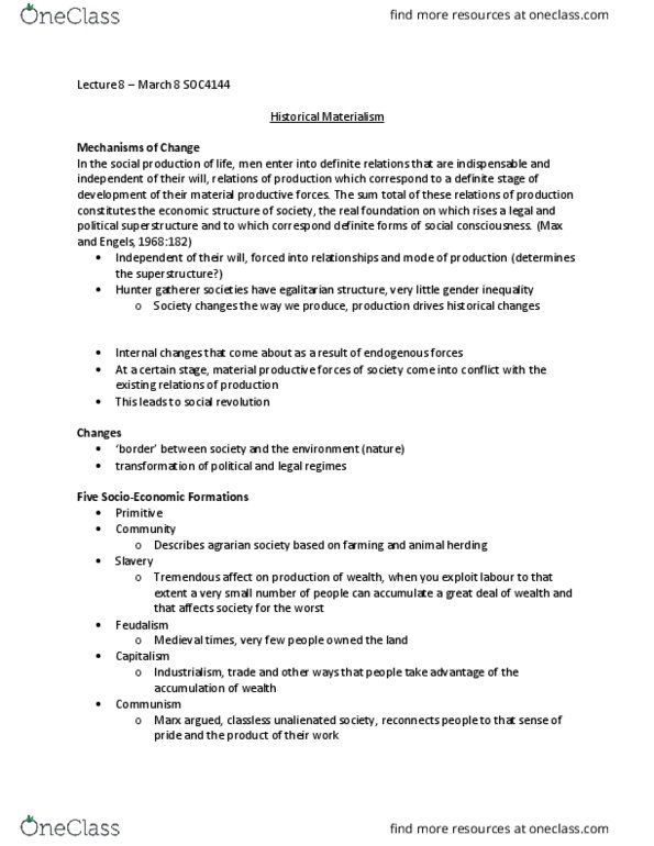 SOC 4144 Lecture Notes - Lecture 8: Financialization, Knowledge Economy, Productive Forces thumbnail