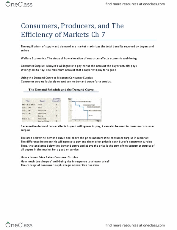 ECN 104 Lecture Notes - Lecture 7: Economic Surplus, Demand Curve thumbnail