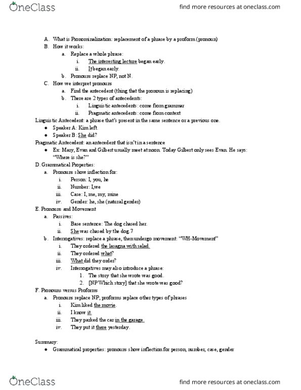 LING 100 Lecture Notes - Lecture 3: Genitive Case, Pro-Form, Lasagne thumbnail