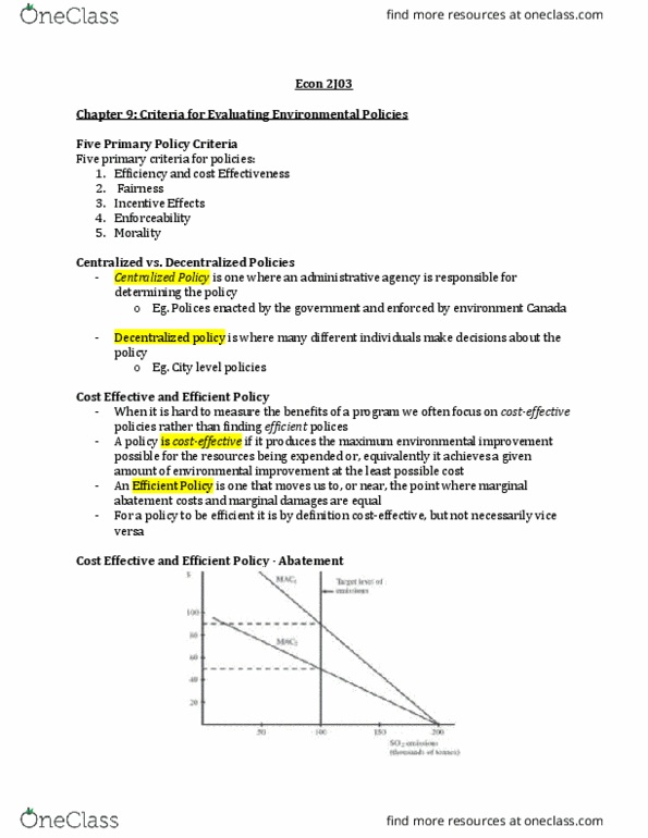 ECON 2J03 Lecture Notes - Lecture 9: Carbon Tax, Environmental Policy, Environment And Climate Change Canada thumbnail